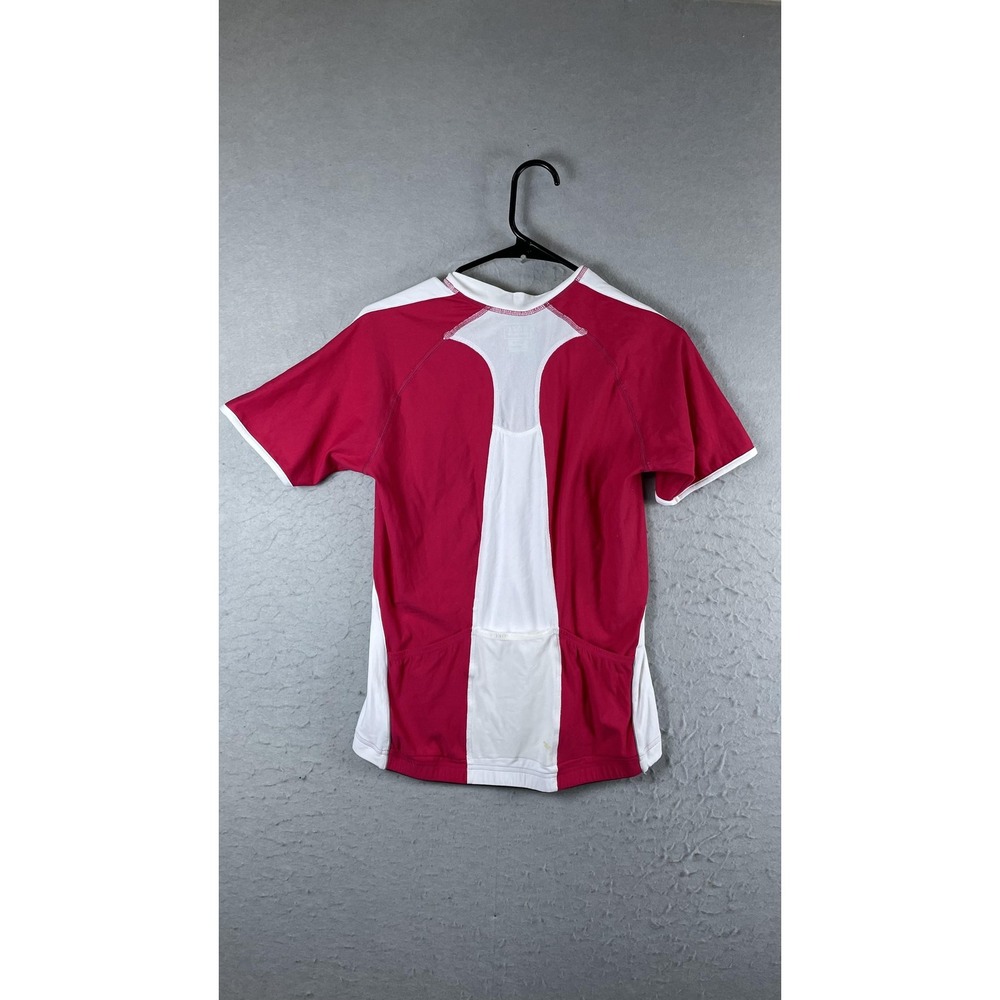 Gore Bike Wear Cycling Jersey Womens Large Pink‎ White 1/4 Zip Short Sleeve Bike - Picture 6 of 7